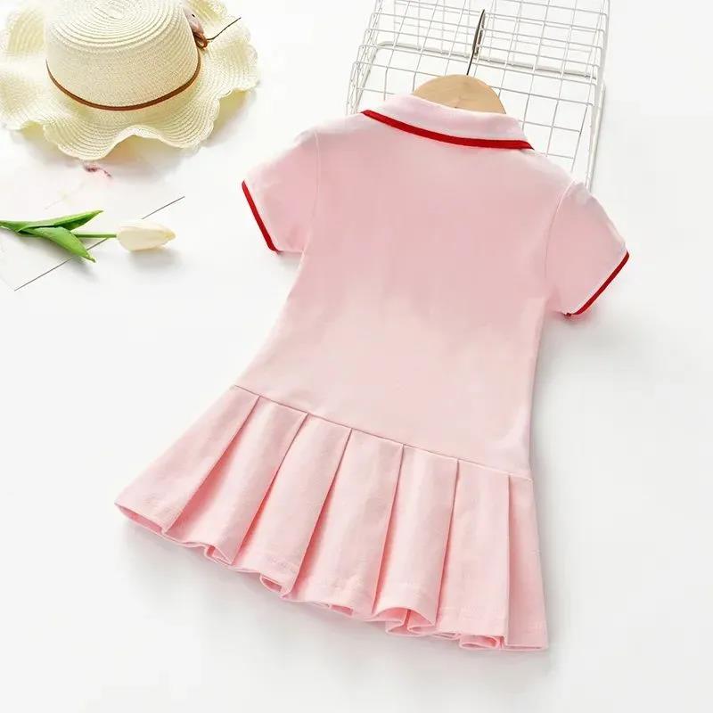 Pure Cotton Girls Dress Short-sleeved Children's Summer Fashion Polo Skirt Baby Children's Skirt