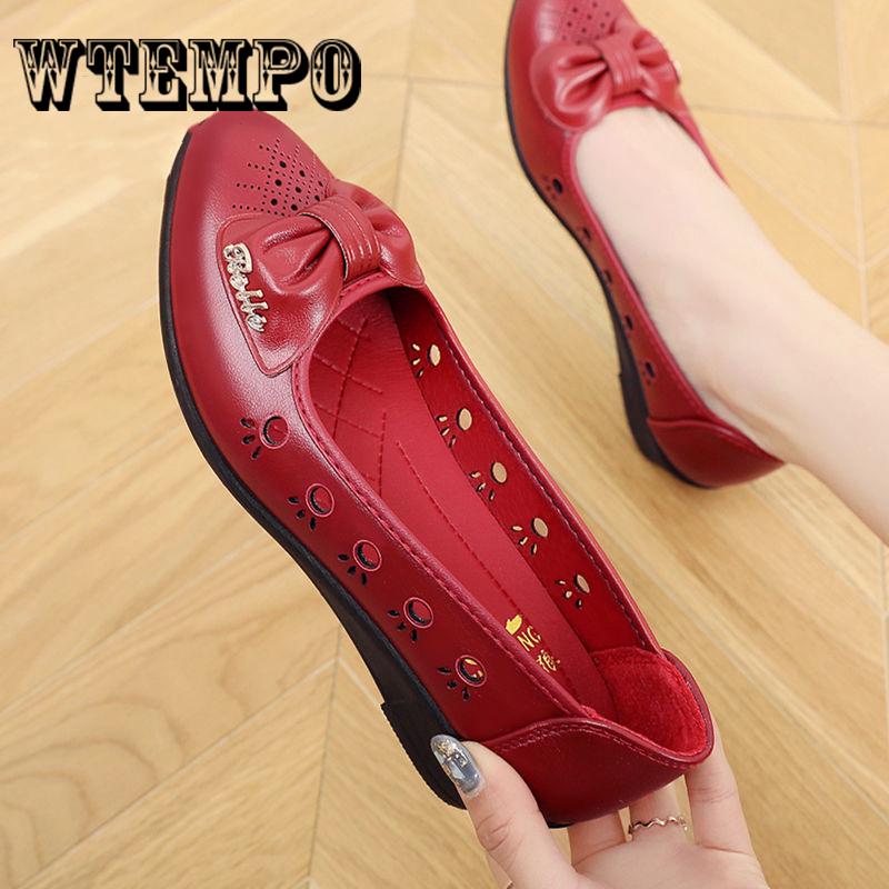 Shoes Women Genuine Leather Flat Moccasins Loafers Casual Slip Driving Fashion Ballet Boat Shoes