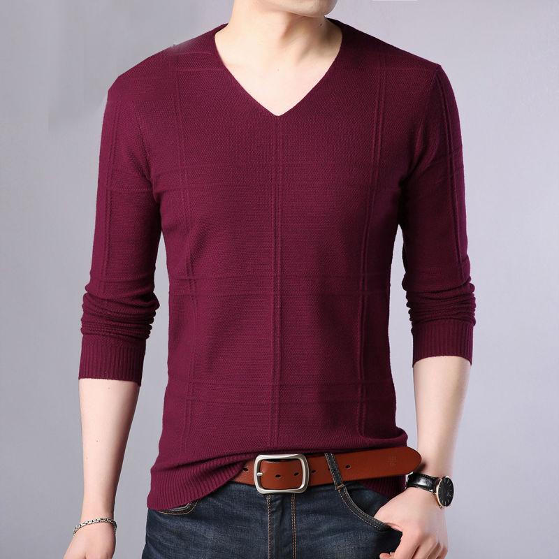 2019 Fashion Brand Sweater Mens Pullover Slim Fit Jumpers Knitred Woolen Autumn Casual Men Clothes