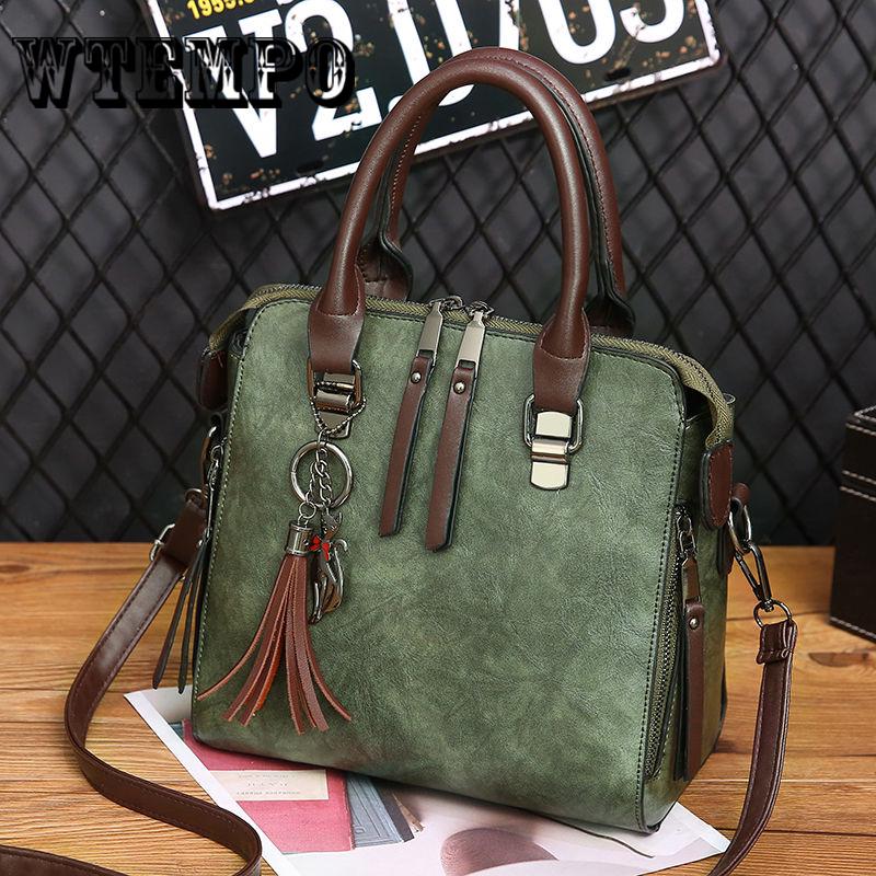 Leather Handbags Women Tassel Crossbody Shoulder Bags Tote Women Fashion Bag