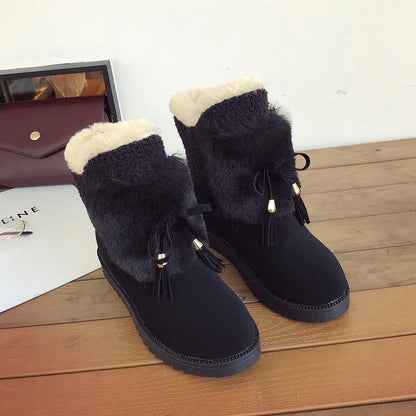 Snow Boots Female 2019 Autumn and Winter  Women's Cotton Shoes Short Boots Warm Plus Velvet Boots