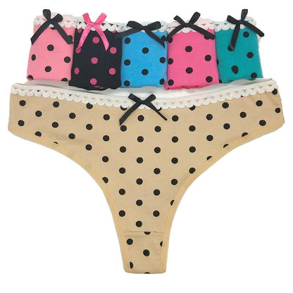 6 Pcs/Lot Brand G-String Underwear Cotton Briefs Women Sexy Print Low Waist Seamless Panties