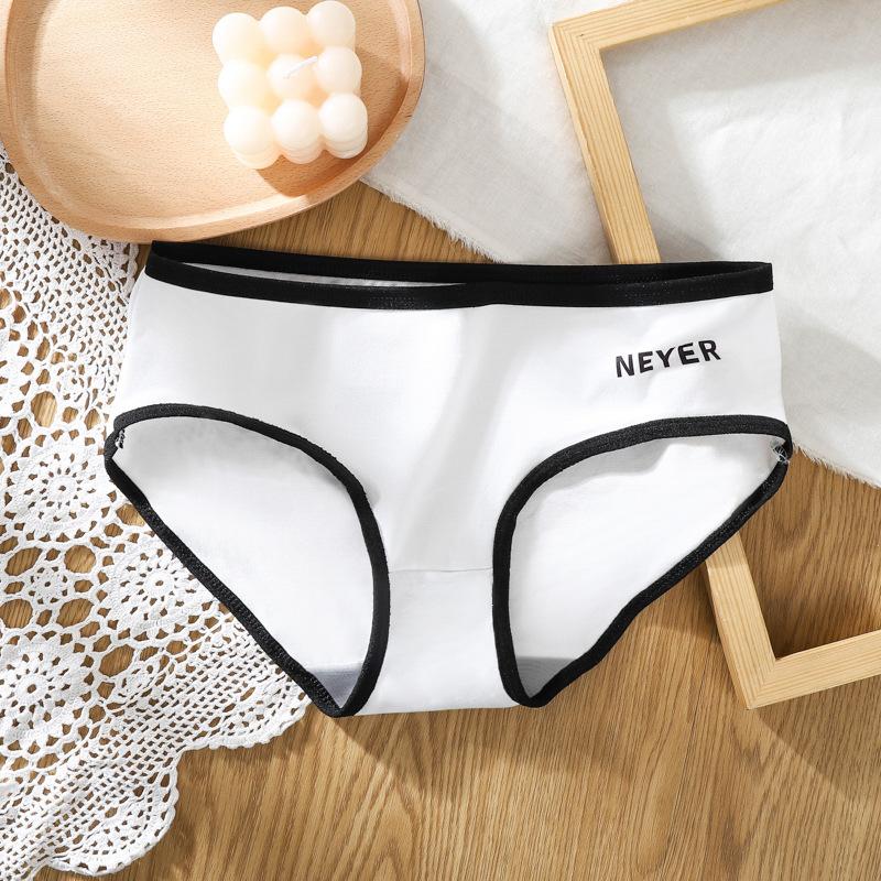 4Pcs/Set Ladies Color Matching Underpants Girl's Mid-waist Cute Large Size Panties Little Fresh Casual Briefs