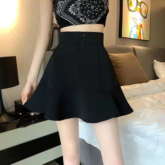 Pleated Skirt Women Pencil Gothic White Mini A-LINE Vintage Short Black Solid Color Summer Y2k Punk Sexy Casual Party Skirts