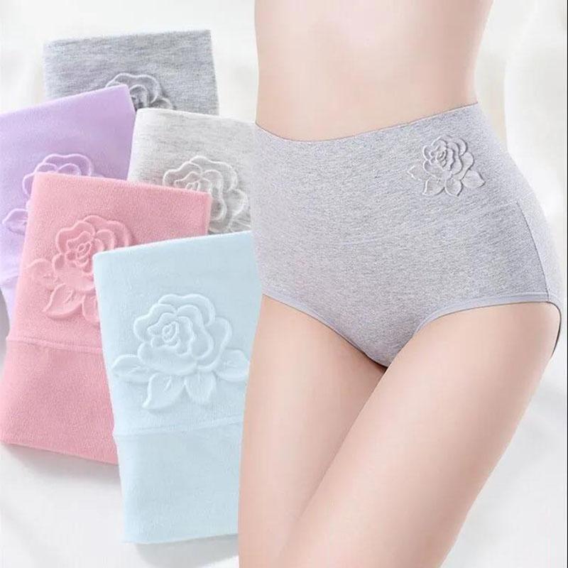 4 Packs Women's Abdomen Pants Belly Shaping Waist Panties Graphene Crotch Antibacterial Body Shaping Pants