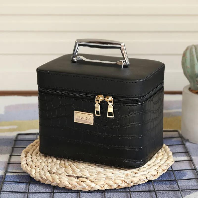 Cosmetic Bag Solid Color Large Capacity Multifunctional Portable Cosmetic Case Portable Simple Storage Box