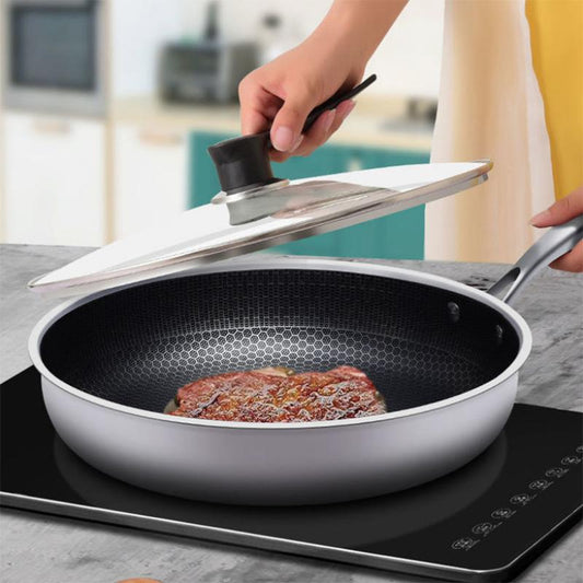 Stainless Steel Pan Non-stick Pan Household Steak Frying Pan Small Omelette Pan Induction Cooker Gas Stove Special Pancake Pan