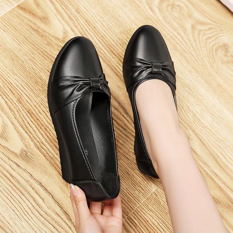 Single Shoes Women's Casual Shoes Women's Soft-soled Non-slip Comfortable Pump Shoes Wedge Heel Work Shoes Light and Soft