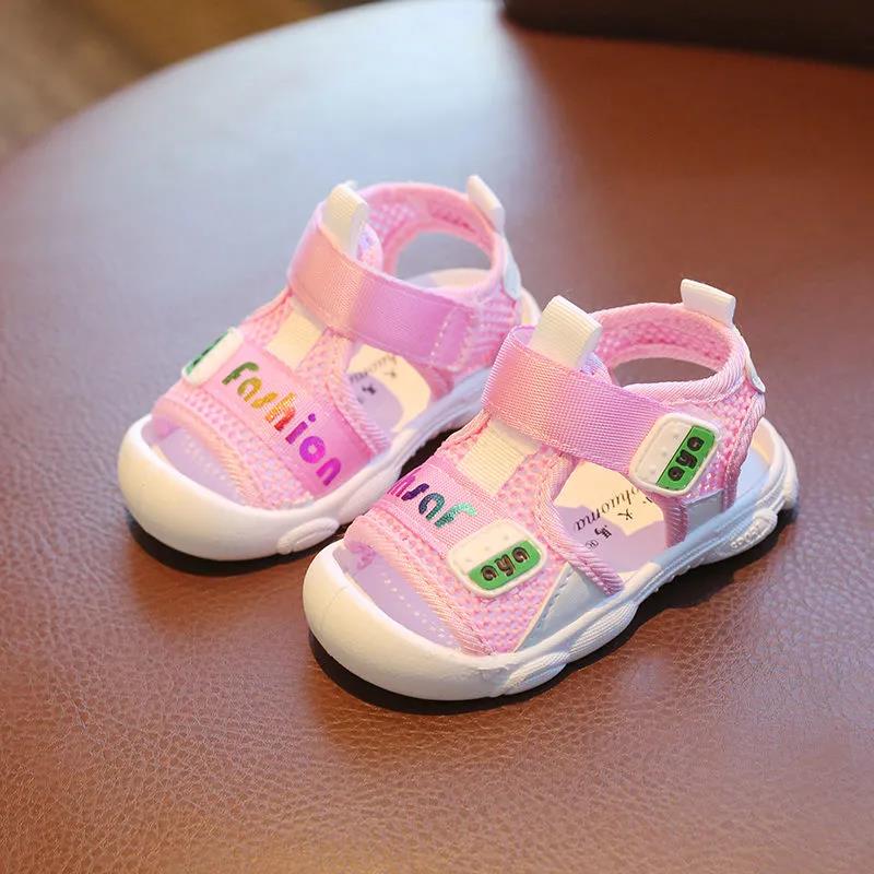 Kids Sandals Little Girls and Boys Summer Soft Sole Casual Sandals Anti-slip Outdoor Beach Print Light Flat Sandals