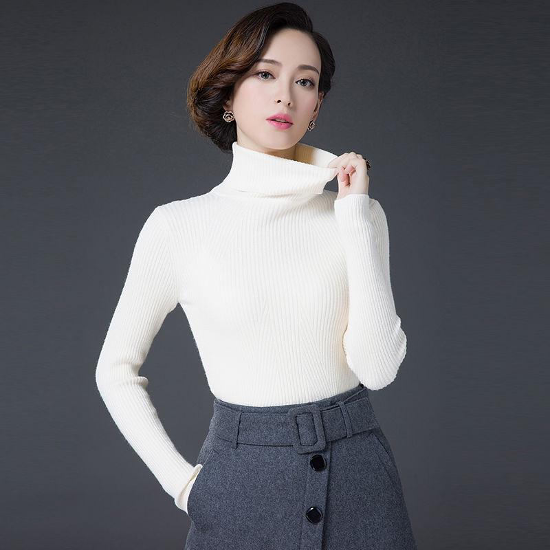 Large Size Warm Sweater Cashmere Thick Turtleneck Sweater Female Autumn and Winter Long Sleeves