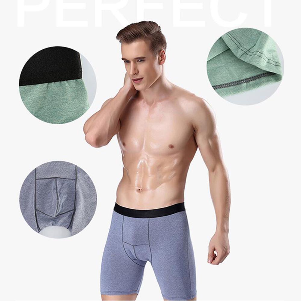 Fashion 4pcs Men's Long Underwear Boxer Body Sculpting Anti-Wear Sport Short Pants Underpants