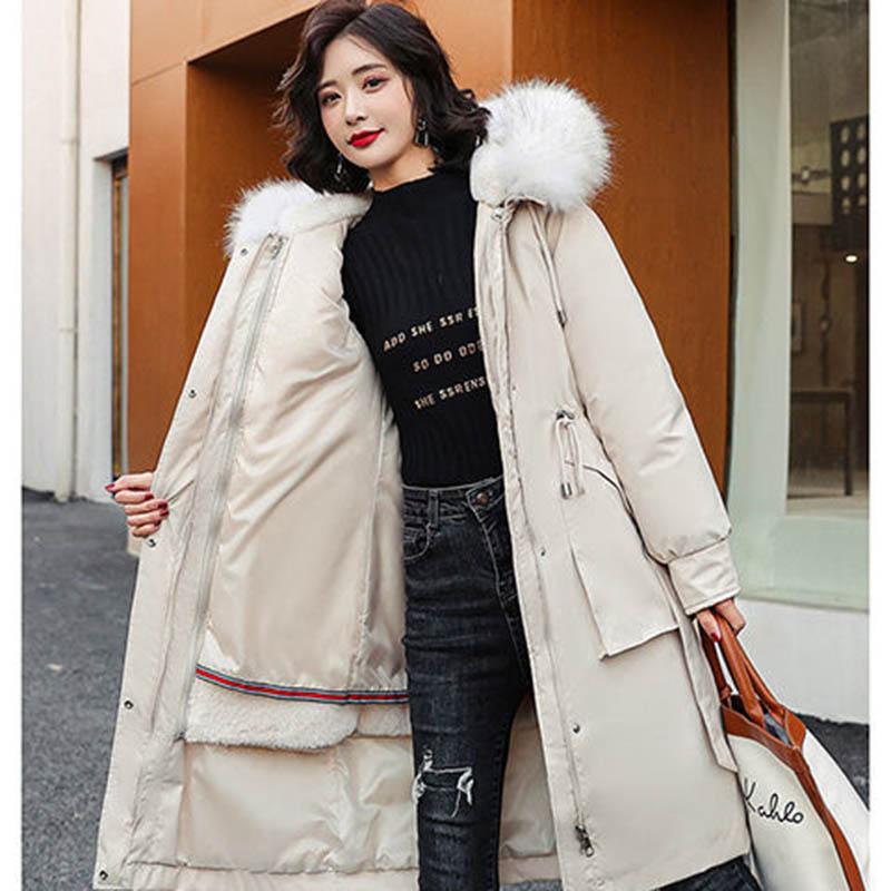 One-coat Three-wear Pie To Overcome Women's Mid-length Detachable Liner Cotton-padded Jacket with Velvet Thickening Waist Padded Jacket