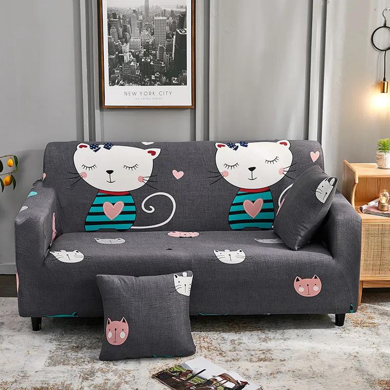 1/2/3/4 Seater Printing Elastic Slipcovers Stretch Sofa Covers for Living Room Corner Couch Cover Sectional Armchair Cover