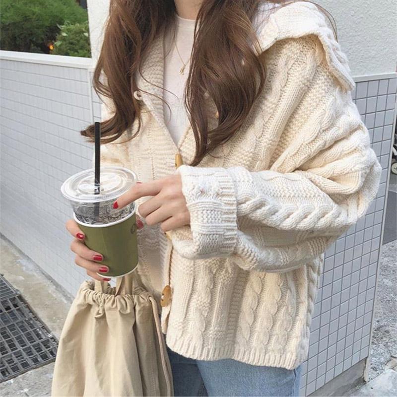 Trendy Cardigan Sweater Coat Women Loose Wild Long-sleeved Shirt Sweater Sweater