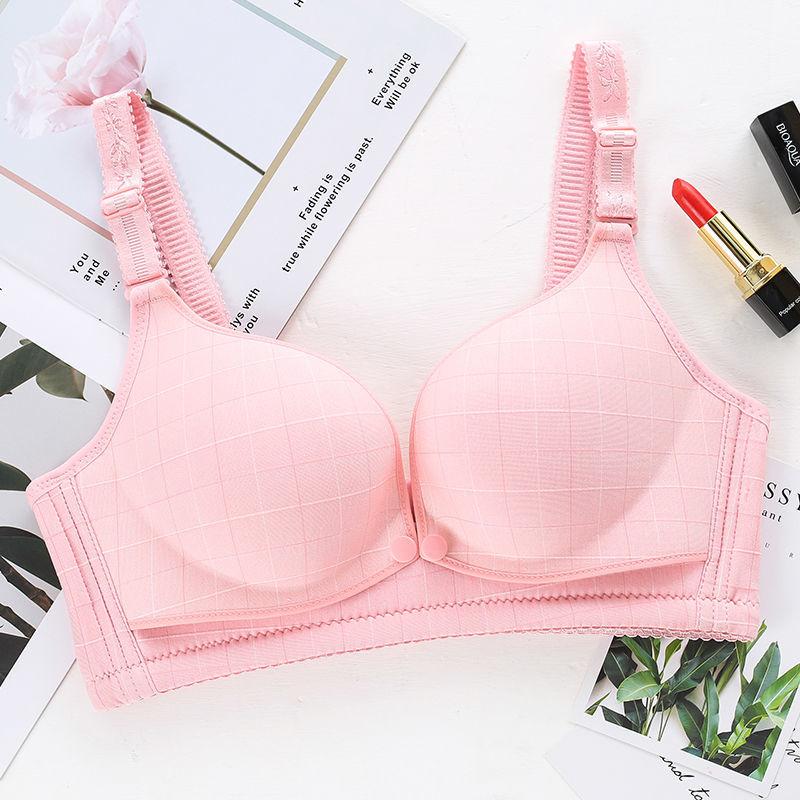 Front Buckle No Steel Ring Cotton Underwear Gathered Anti-sagging Receiving Side Milk Fine-tuning Women's Thin Underwear