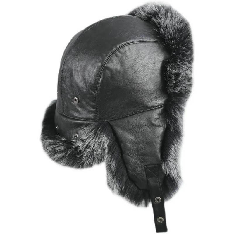 Ladies Winter Fashion Fox Fur Lei Feng Hat Thick Warm Locomotive Dog Fur Ear Protection Cotton Hat Men