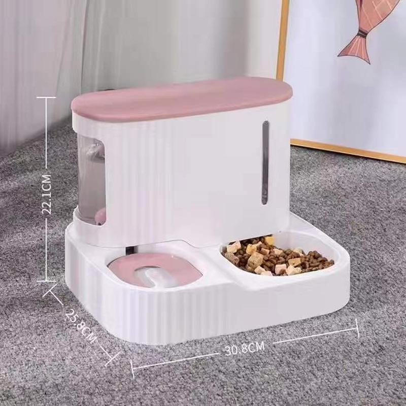 Cat Feeding Bowl Automatic Feeder Drinking Water Food Bowl Dog Bowl Cat Water Dispenser Fountains Anti-overturning Dog Rice Bowl Double Bowl