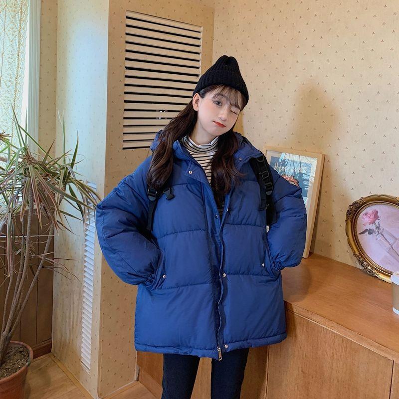 Winter Plus Size Women's Hooded Cotton Padded Jacket Cotton Thick Short Loose Loose Bread Student Down Padded Jacket