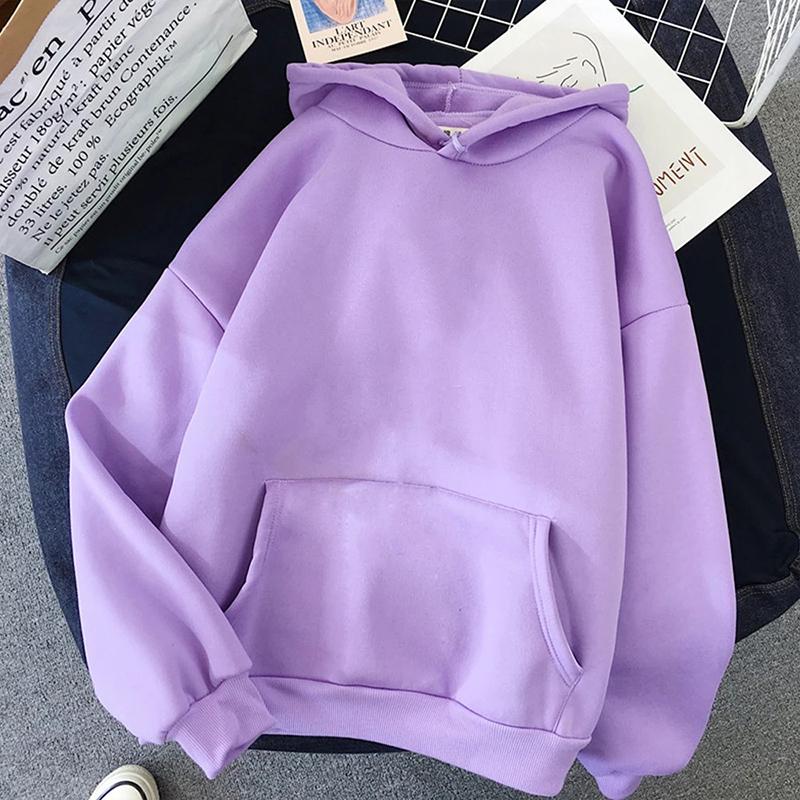 Fashion Hoodies for Women Solid Oversized Streetwear Hip Hop Pullover Sweatshirts Autumn Winter Cotton Casual Hoodies Tops Clothes Ladies