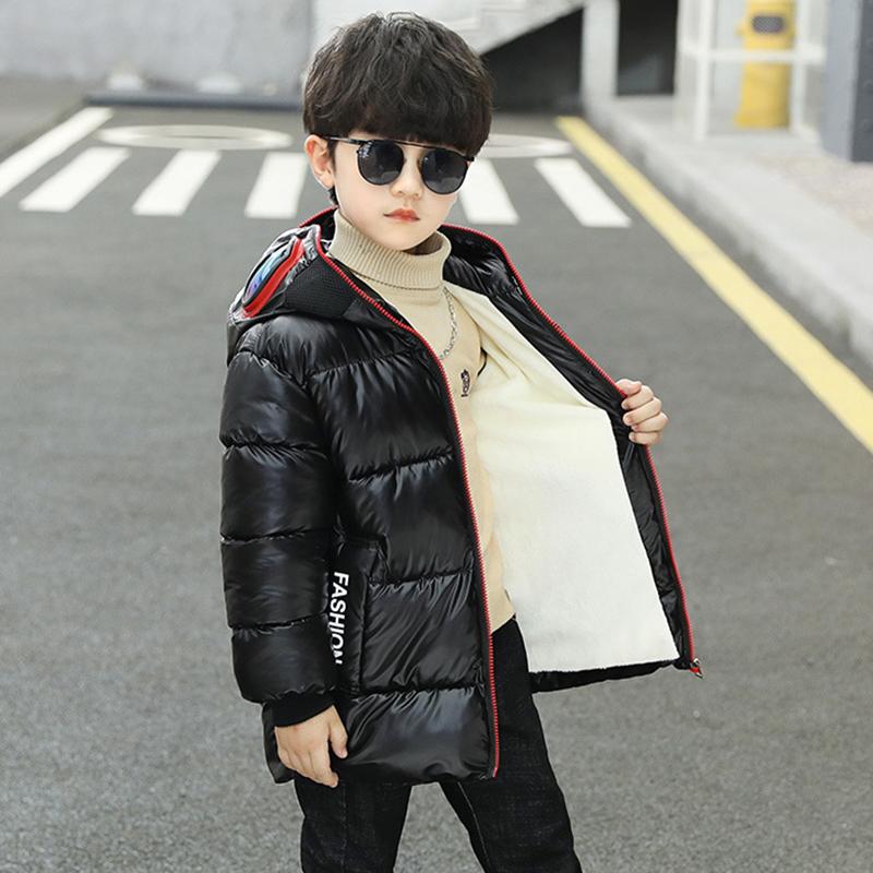 Boys Silver Padded Jacket Fashion Winter Ultraman Children's Padded Jacket Plus Velvet Padded Down Padded Jacket