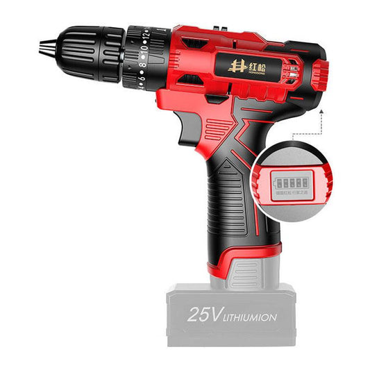 25V Powerful Impact Drill Luxury Set Cordless Drill Handheld Rechargeable Electric Screwdriver with Toolbox