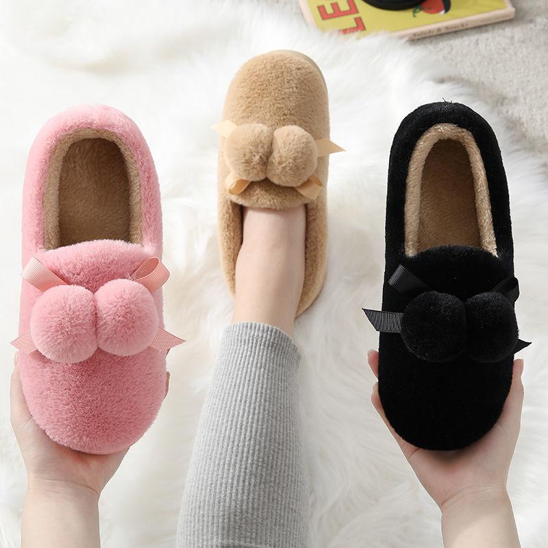 Plush Cotton Shoes Plus Cashmere Peas Shoes Women's Autumn and Winter Warmth Thick-soled Flat-bottomed Wild Cotton Shoes