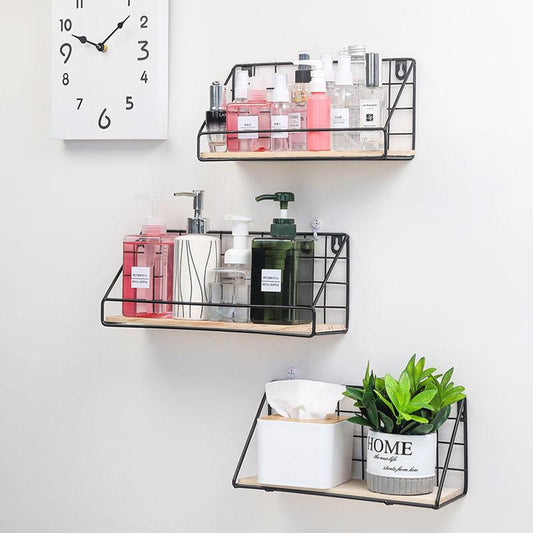 Free Perforated Iron Love Shelf Toilet Wall Decoration Rack Living Room Bedroom Room Storage Rack