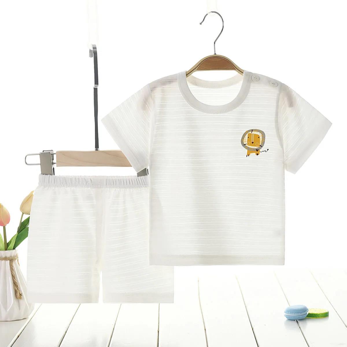 Two-piece Summer Clothes Baby Cotton Short-sleeved Suits Children's Thin Pajamas Boys' Air-conditioning Suits Baby