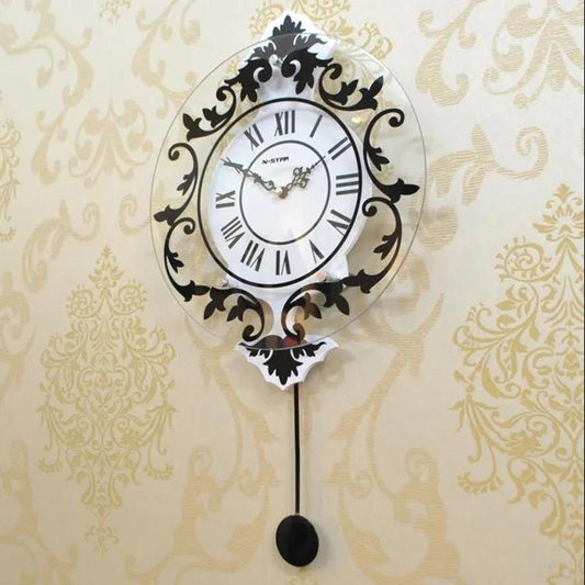 Modern Decoration European Style Roman Mute Swing Wall Clock Fashion Creative Clocks Living Room Bedroom Wall Watch Personality Clock