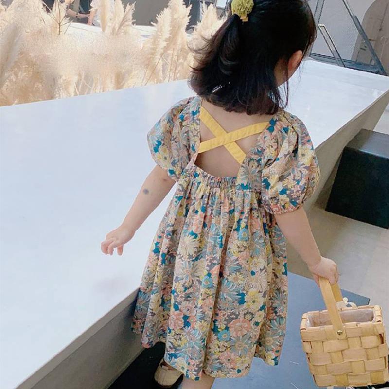 Toddler Baby Girls Clothes Summer Short Sleeve Floral Princess Birthday Dress Dresses for Girl Baby Clothing Thin Costume Dress