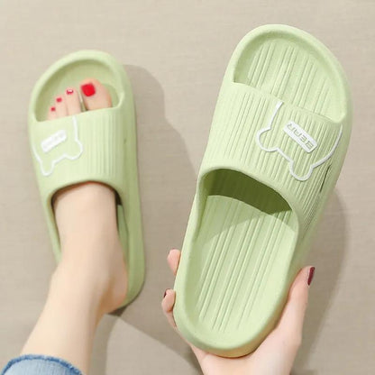 Bear Couple Slippers Indoor Simple Thick Bottom Sandals and Slippers Men's Outdoor Flip-flops Women's Home Non-slip Soft Mute Bathroom Bath Slippers