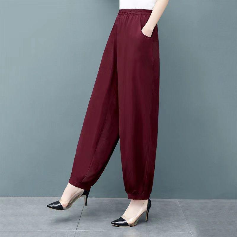 Wide-leg Plus Size Bloomers Spring and Summer Casual Pants Middle-aged and Elderly High-waist Anti-mosquito Loose Trousers