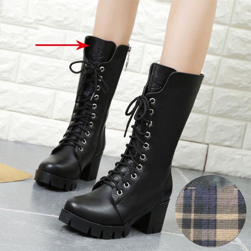 Autumn Winter Motorcycle Boots Women British Style Ankle Boots Gothic Punk Low Heel Boot Size 35-41