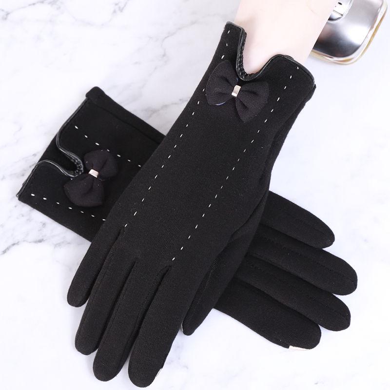 Trend fashion gloves Plush Cotton gloves Windproof gloves Winter Warm gloves Leather gloves Woman