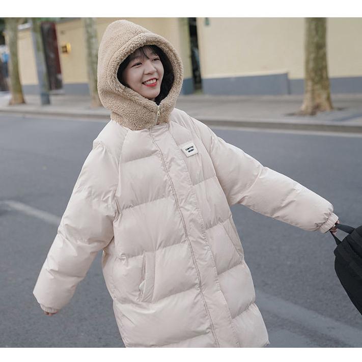 Winter Hooded Cotton-padded Jacket Bread Jacket Women's Mid-length Winter Loose Padded Jacket Cotton-padded Jacket Thick Warm Jacket