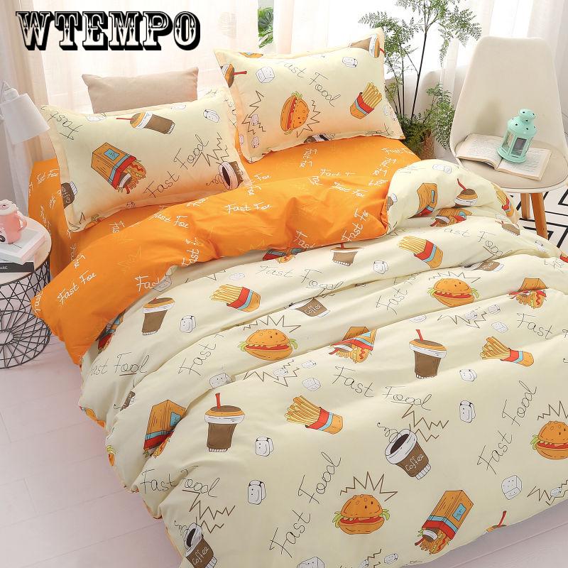 Sheet Pillowcases Bedclothes 4pcs Bedding Set Queen Size Duvet Cover Bed Set