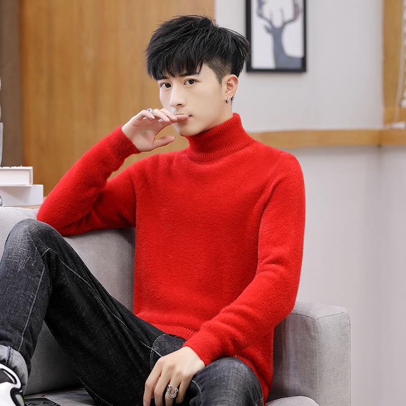 Men's Turtleneck Sweater 2019 Autumn Winter Casual Sweater Men's Slim Fit Knitted Pullovers Jumper