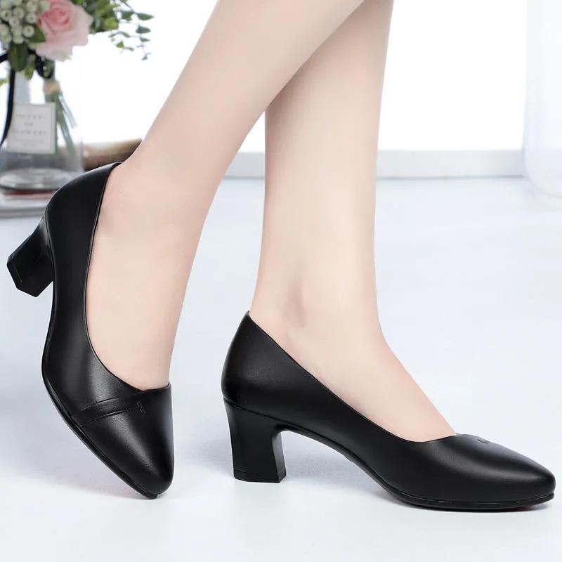 Single Shoes Women's Summer Thick Shoes Spring Shallow Mouth Comfortable Women's Shoes Flat Pointers