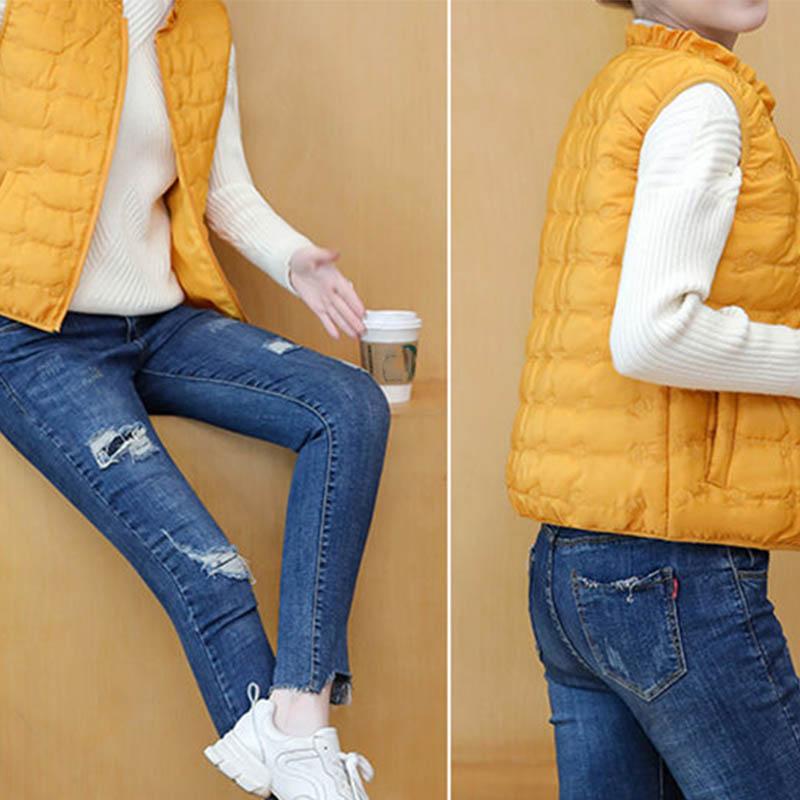 Women's Down Cotton Waistcoat Short Lightweight Thin Autumn and Winter Waistcoat Waistcoat Jacket