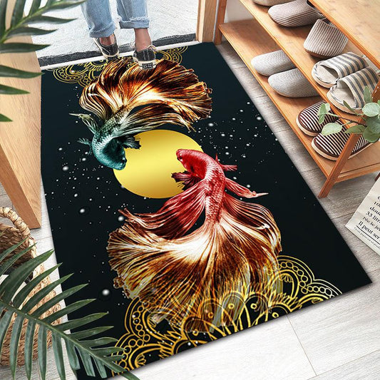 3D Door-to-door Floor Mat Door Mat Home Bedroom Living Room Bathroom Non-slip Absorbent Machine Washable Carpet