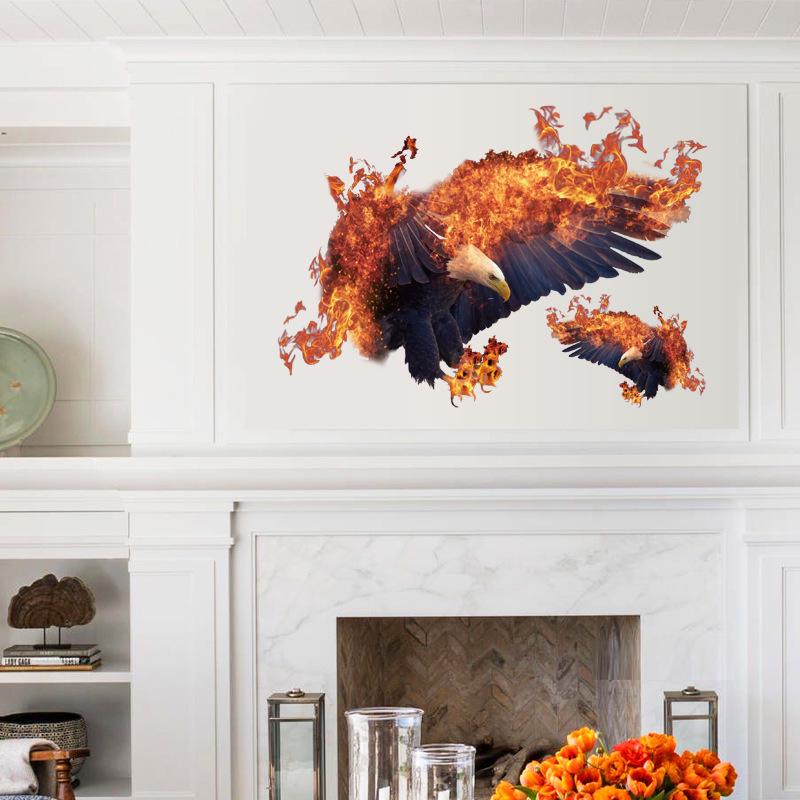 Flame Eagle personality bedroom living room porch office restaurant decorative wall stickers custom