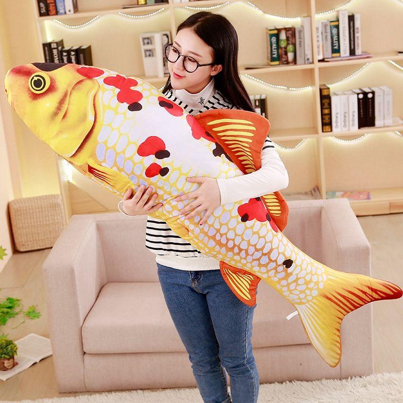 Soft Koi Plush Doll Pillow Lovely Simulation Fish Plush Toy Pet Cat Plush Toy Children Funny Sleeping Doll Pillow