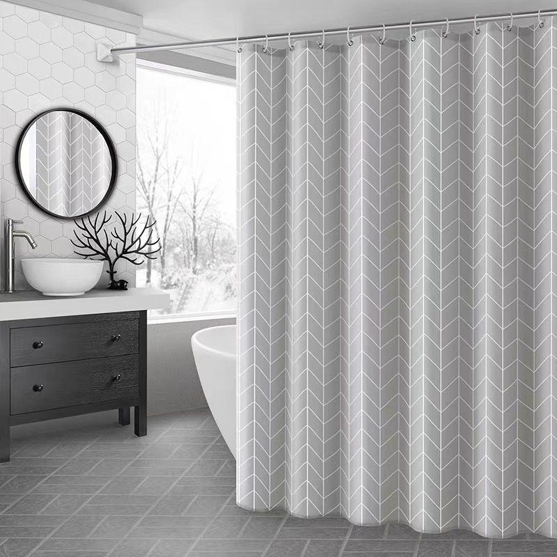 Bathroom Waterproof Curtain, Mildew Proof Shower Curtain, Shower Partition Curtain, Shower Curtain, Bathroom Curtain, Free Perforation