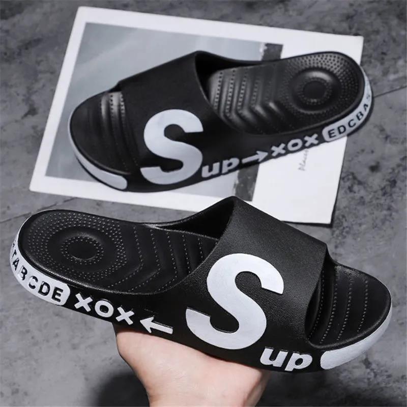 Men's and Women's Slippers Wear Summer Household Non-slip Thick Bottom Indoor Couple Sandals and Slippers