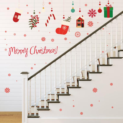 Christmas gift decoration stickers clothing shop window stickers glass wall stickers