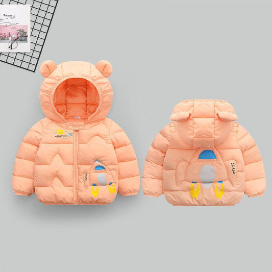 Cute Baby Girls Jacket Kids Boys Light Down Coats with Ear Hoodie Spring Girl Clothes Infant Children's Clothing for Boys Coat