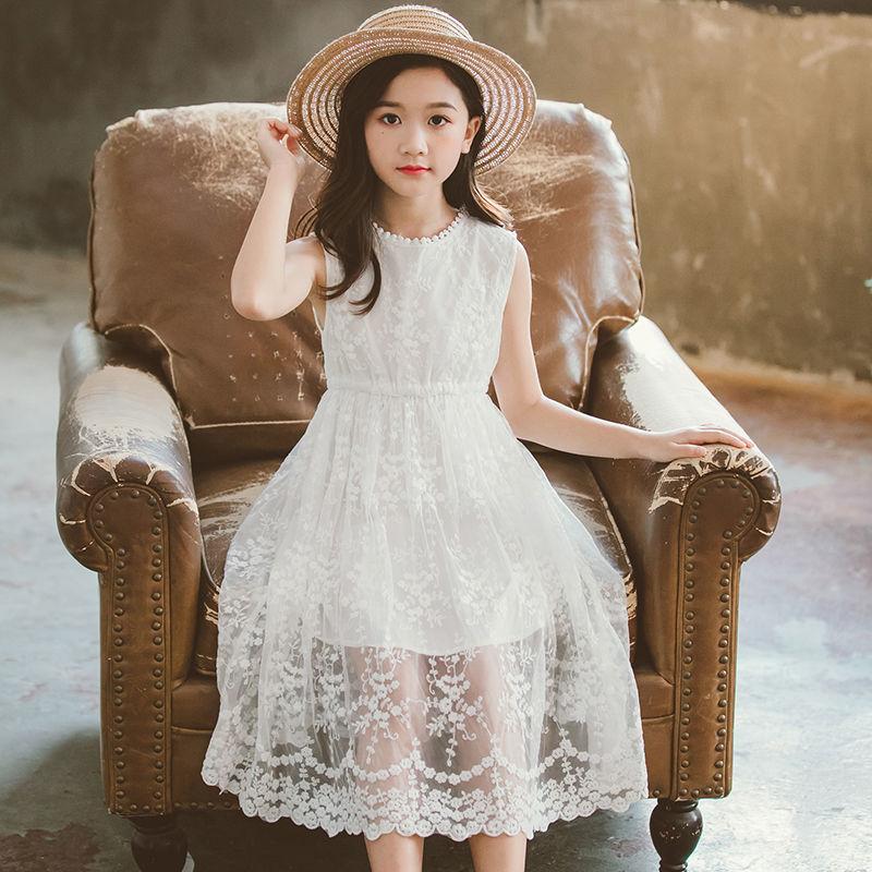 Girls Lace Embroidery Dress Spring Flower Tutu Ball Gown 3 4 5 6 7 8 Years Kids Birthday Party Princess Costume Children Clothes