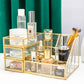 Glass Cosmetic Storage Box Desktop Skin Care Perfume Rack Cosmetic Brush Bucket Nail Tool Finishing Box