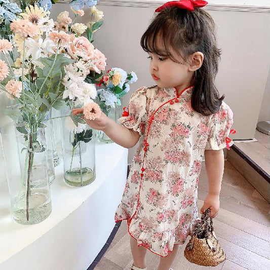 Cheongsam Baby Girl Dress Girl Baby Chinese Style Summer Dress Western Princess Doll Dress