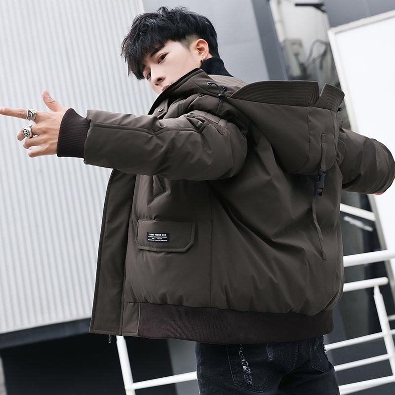 Fashionable Men's Winter Jacket Loose Casual Youth Hooded Cotton Jacket Korean Trend Parker Clothing